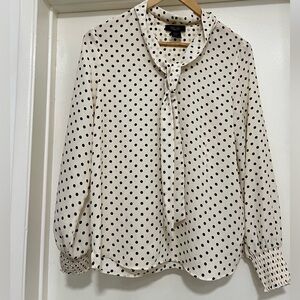 RACHEL Rachel Roy Black and White Polka Dot Blouse